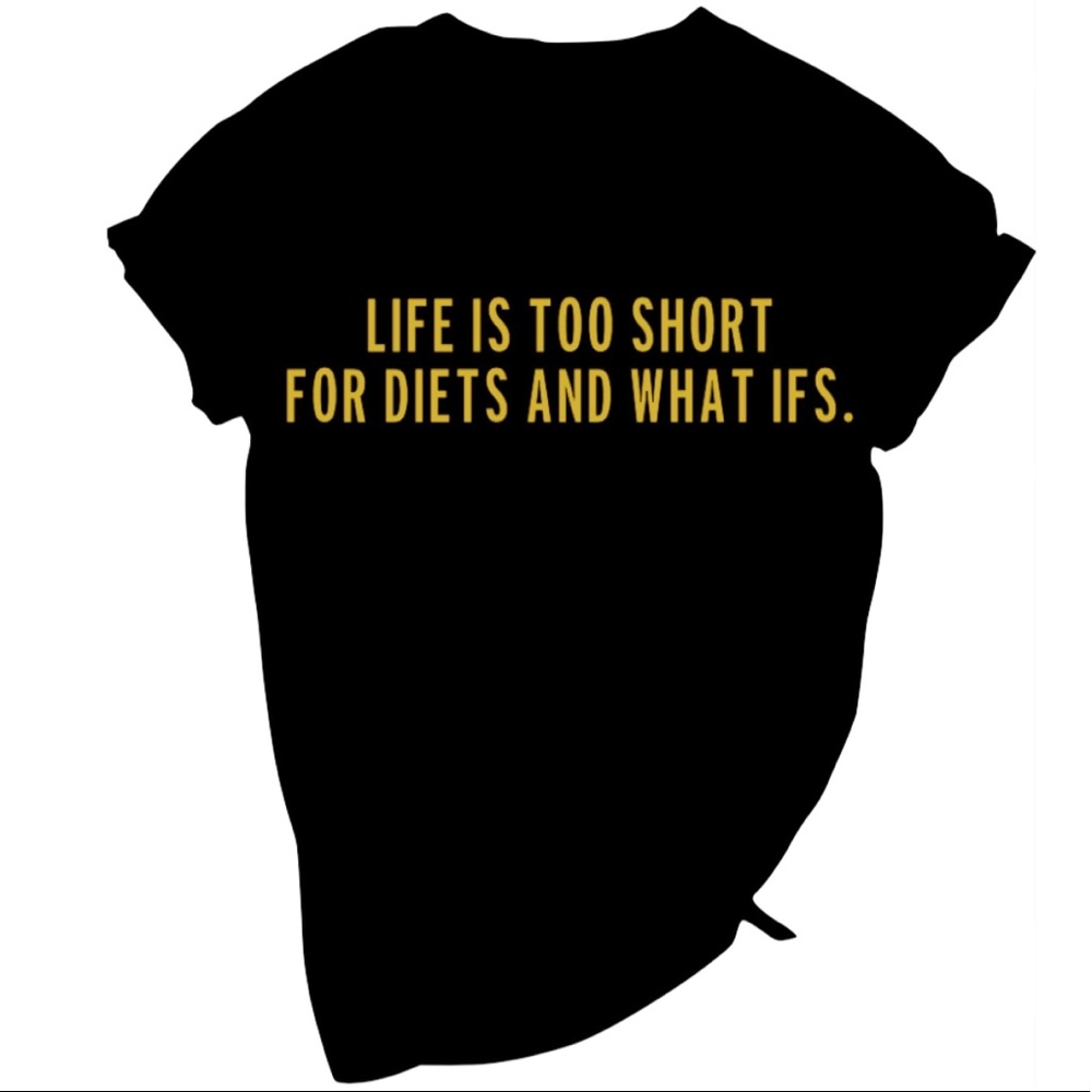 Black/Gold Life is too short Women’s Slogan Tee